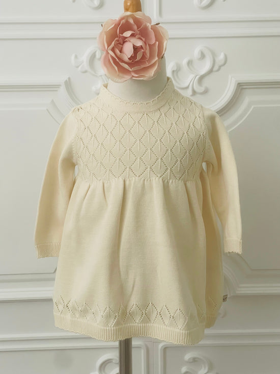 Milan Pointelle sweater Knit Baby Dress